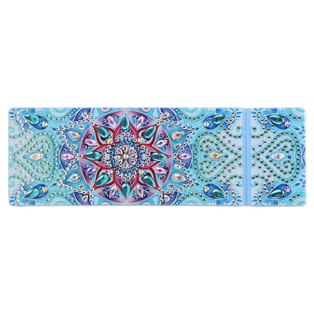 DIY Mandala Special Shaped Diamond Painting 2 Grids Pencil Storage Box w/ Tools DIY Mandala Special Shaped Diamond Painting 2 Grids Pencil Storage Box w/ Tools